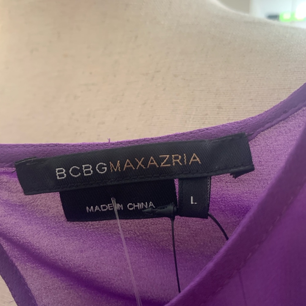 BCBG Purple Ruffle Blouse, large - Picture 4 of 5